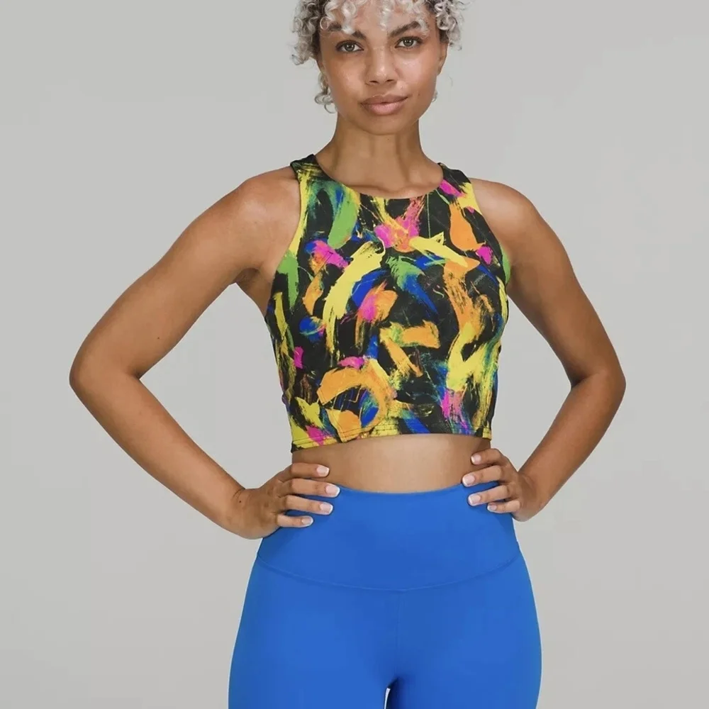 Lululemon Invigorate Training Tank Top Size 4 Undertone Black Multi - Picture 1 of 9